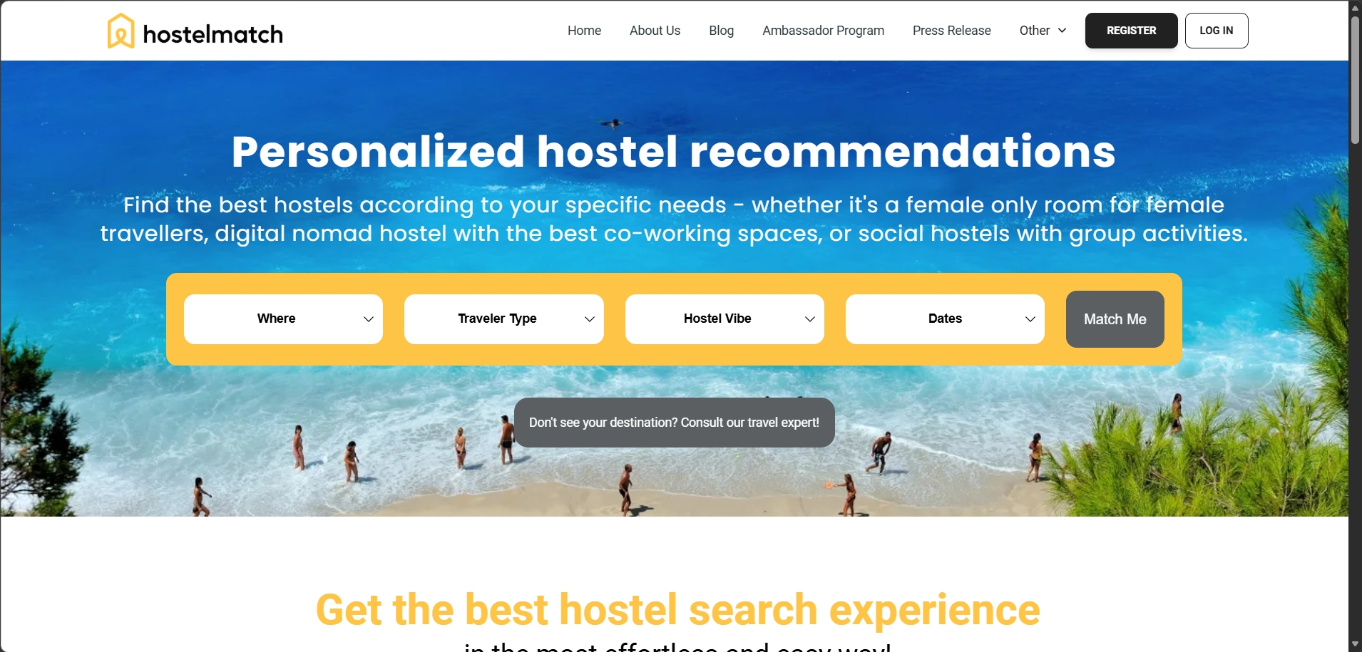 Hostel Match website